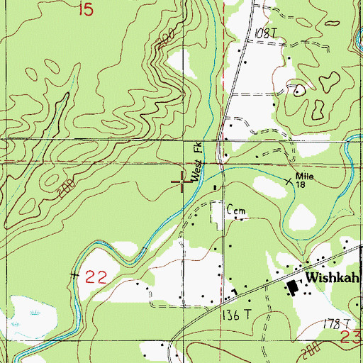Topographic Map of West Fork Wishkah River, WA