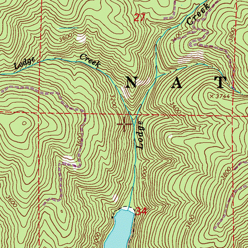 Topographic Map of West Lodge Creek, WA