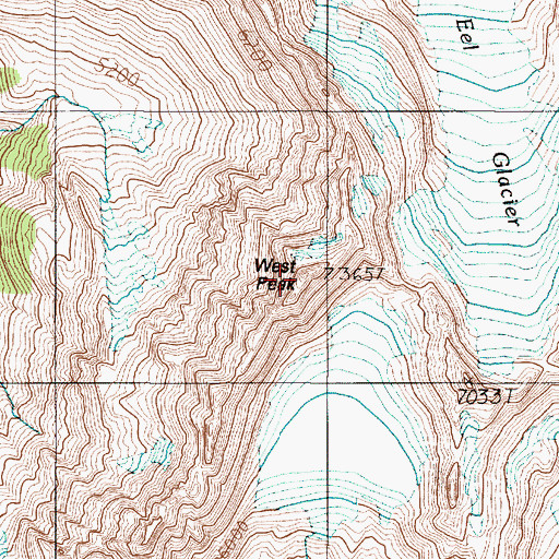 Topographic Map of West Peak, WA