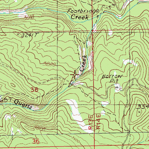 Topographic Map of West Quartz Creek Falls, WA