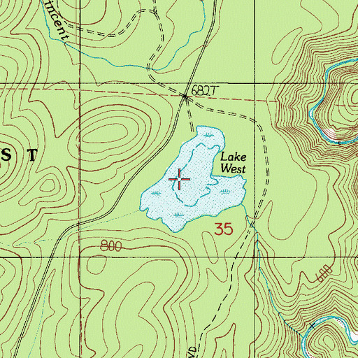 Topographic Map of Lake West, WA