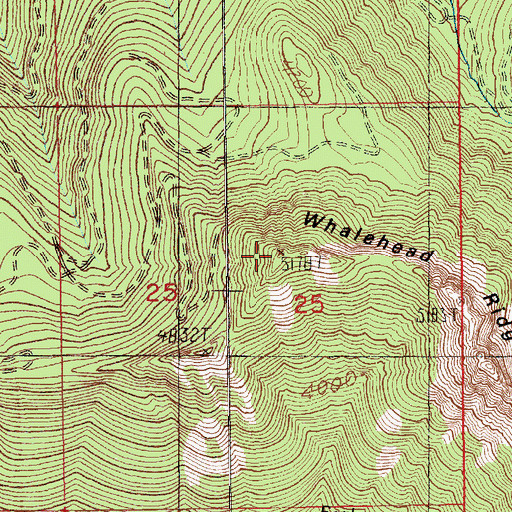 Topographic Map of Whalehead Ridge, WA