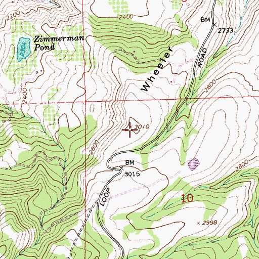Topographic Map of Wheeler Hill, WA