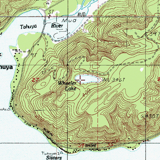 Topographic Map of Wheeler Lake, WA