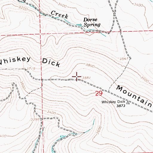 Topographic Map of Whiskey Dick Mountain, WA