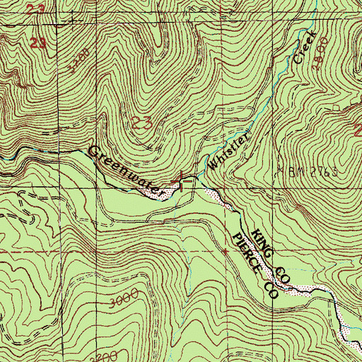 Topographic Map of Whistler Creek, WA