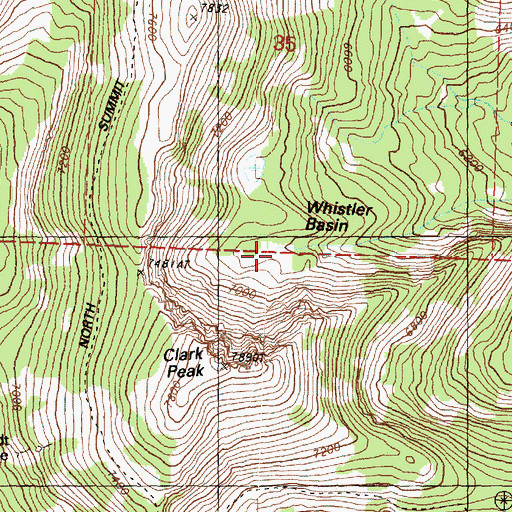 Topographic Map of Whistler Basin, WA