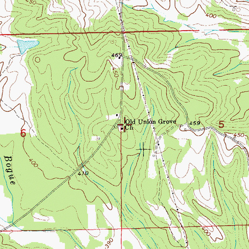 Topographic Map of Old Union Grove Church, AL
