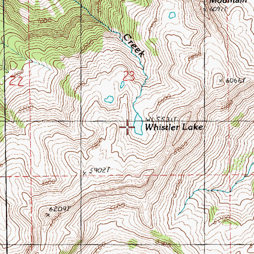 Topographic Map of Whistler Lake, WA