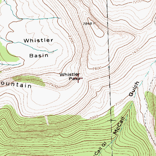 Topographic Map of Whistler Pass, WA