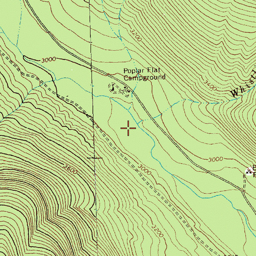 Topographic Map of Whistling Creek, WA