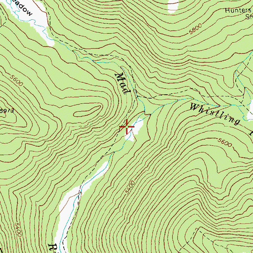 Topographic Map of Whistling Pig Creek, WA