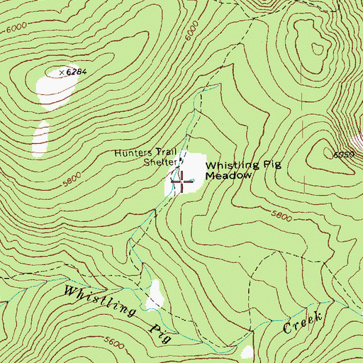 Topographic Map of Whistling Pig Meadow, WA