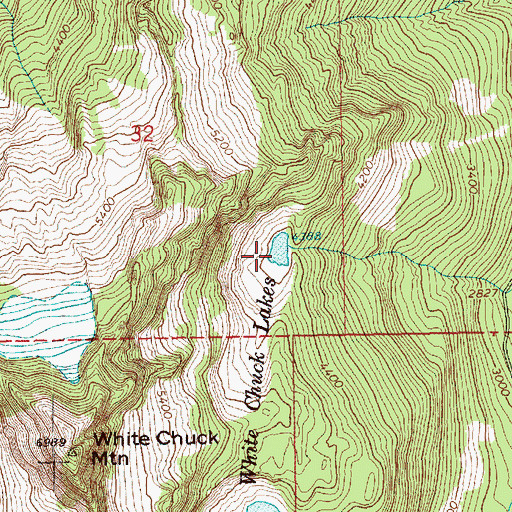 Topographic Map of White Chuck Lakes, WA