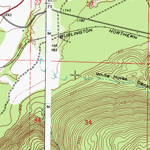 Topographic Map of White Horse Canyon, WA