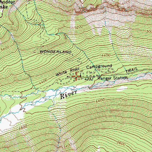 Topographic Map of White River Campground, WA