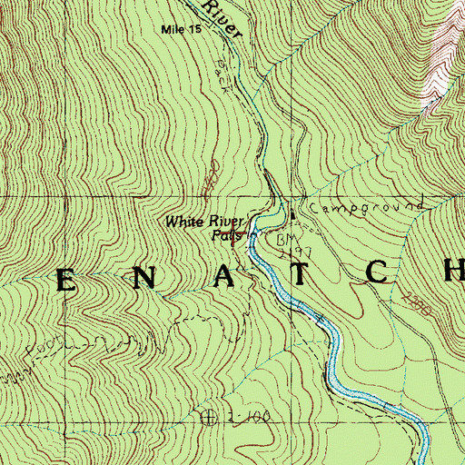 Topographic Map of White River Falls, WA