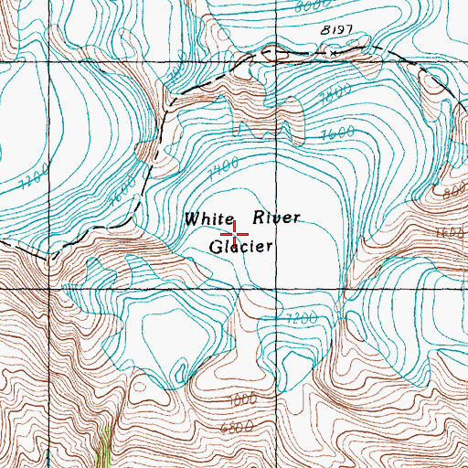 Topographic Map of White River Glacier, WA