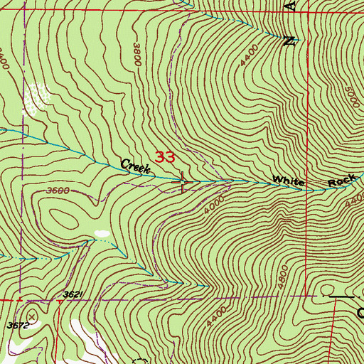 Topographic Map of White Rock Canyon, WA