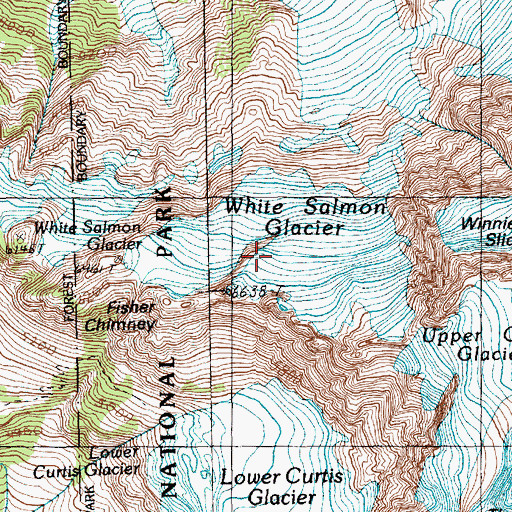 Topographic Map of White Salmon Glacier, WA