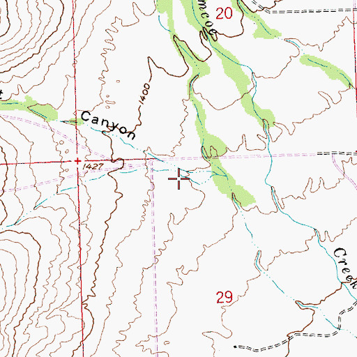 Topographic Map of Whitefoot Canyon, WA