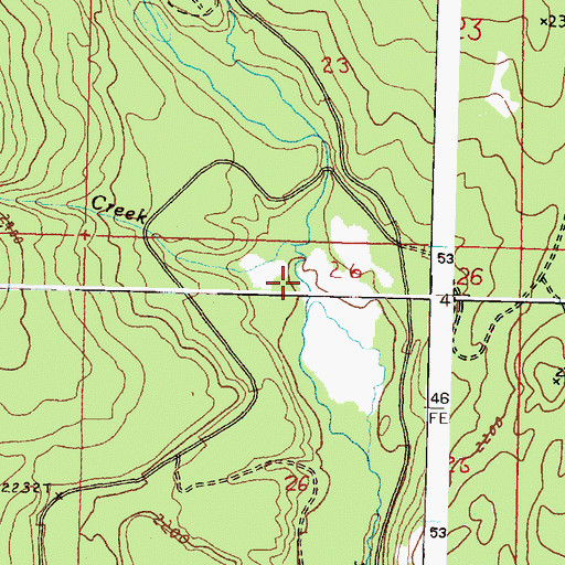 Topographic Map of Whitelaw Creek, WA