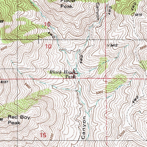 Topographic Map of Black Hawk Tank, AZ
