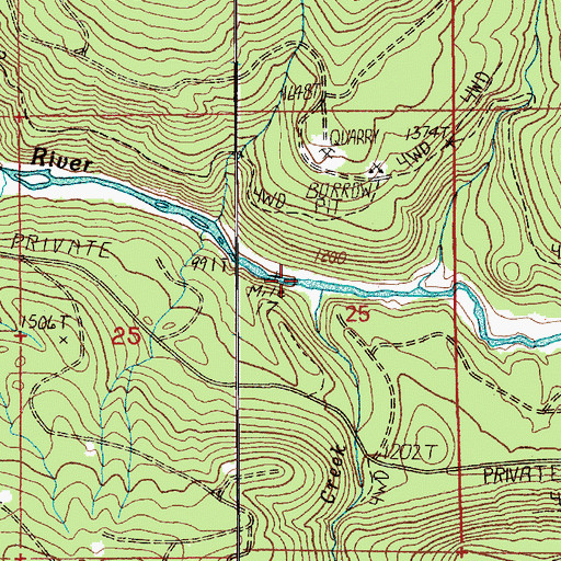 Topographic Map of Whitten Creek, WA