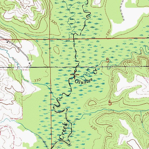 Topographic Map of Olustee Creek, AL