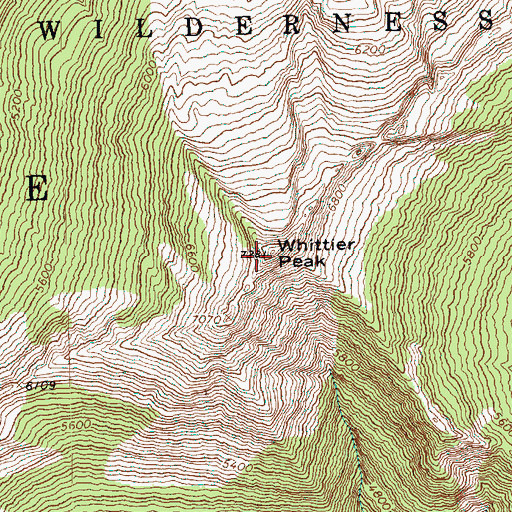 Topographic Map of Whittier Peak, WA