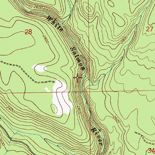 Topographic Map of Wicky Creek, WA