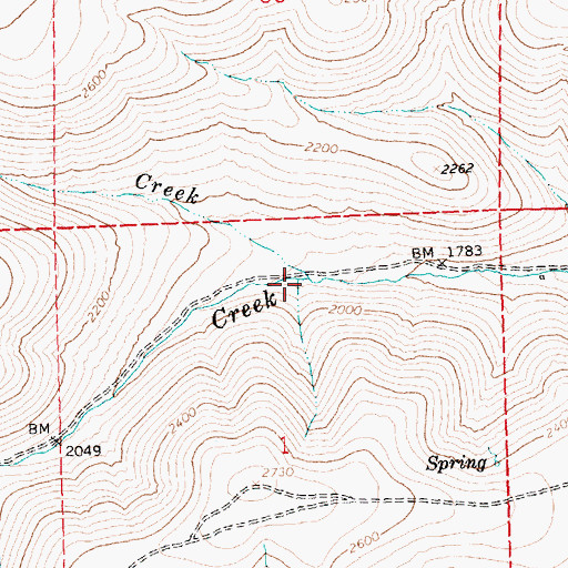 Topographic Map of Wide Hollow Creek, WA