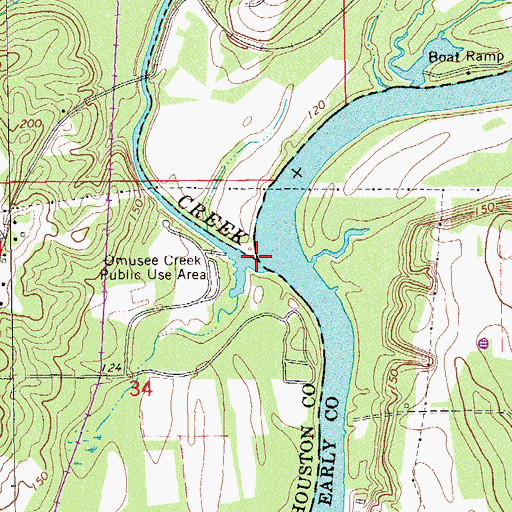 Topographic Map of Omusee Creek, AL