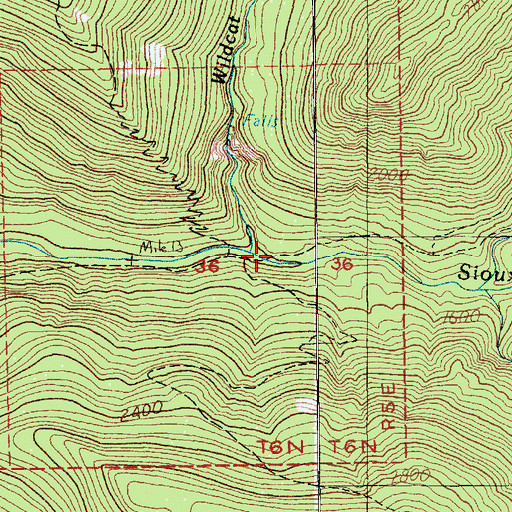 Topographic Map of Wildcat Creek, WA