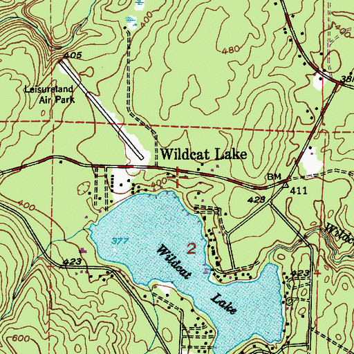 Topographic Map of Wildcat Lake, WA