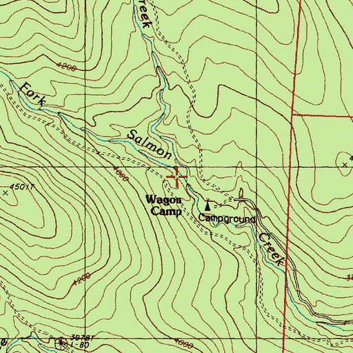 Topographic Map of Wilder Creek, WA