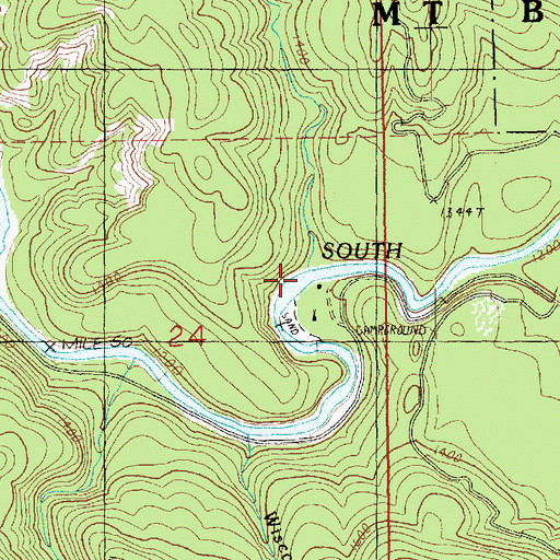 Topographic Map of Wiley Creek, WA