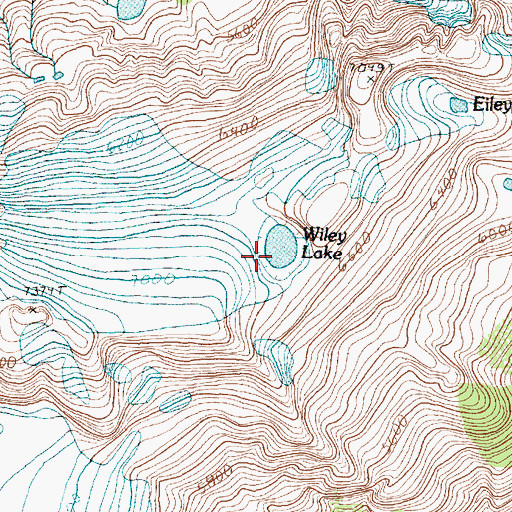 Topographic Map of Wiley Lake, WA