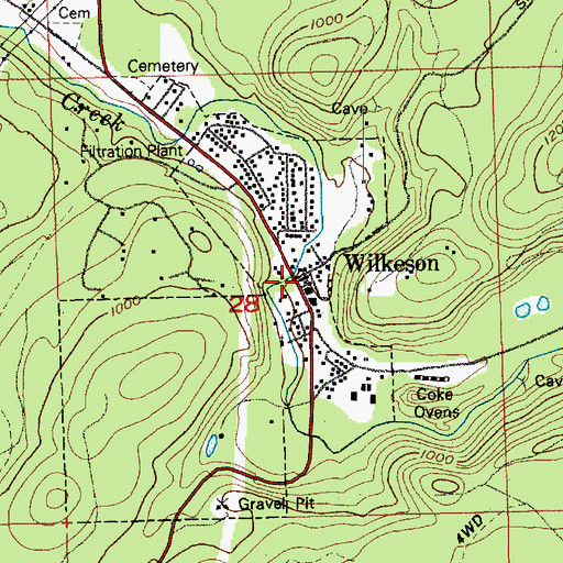 Topographic Map of Wilkeson, WA