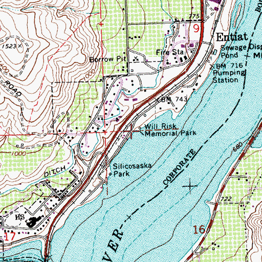 Topographic Map of Will Risk Memorial Park, WA