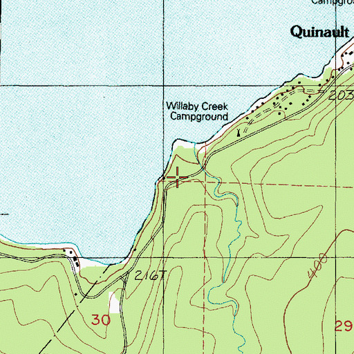 Topographic Map of Willaby Creek Forest Camp, WA