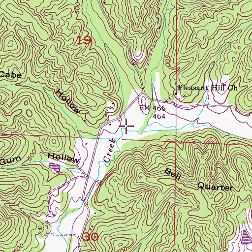 Topographic Map of Opossum Branch, AL