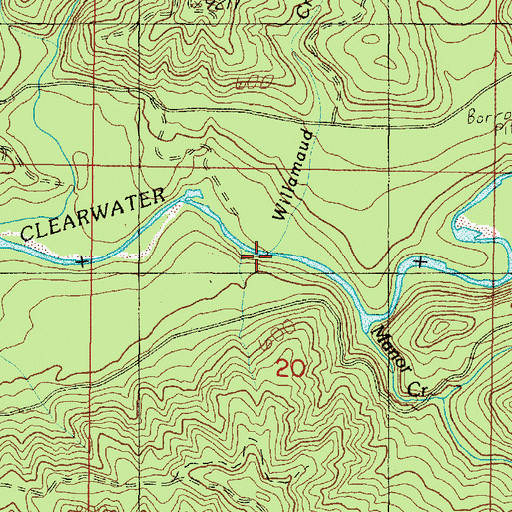 Topographic Map of Willamaud Creek, WA
