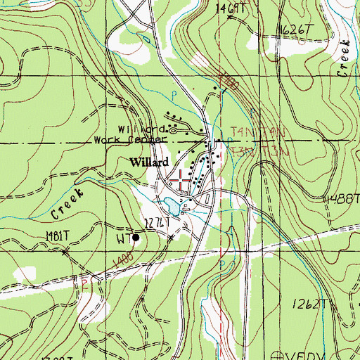 Topographic Map of Willard, WA