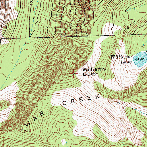 Topographic Map of Williams Butte, WA