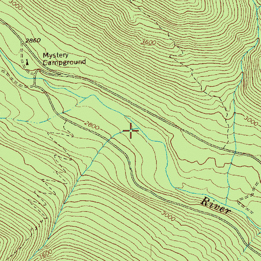 Topographic Map of Williams Creek, WA