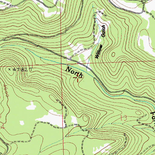 Topographic Map of Willow Gulch, WA