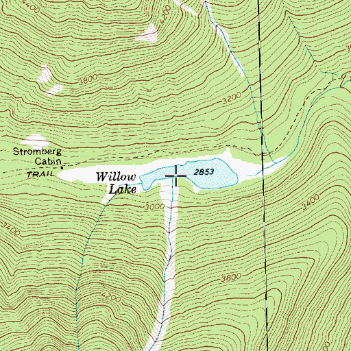 Topographic Map of Willow Lake, WA