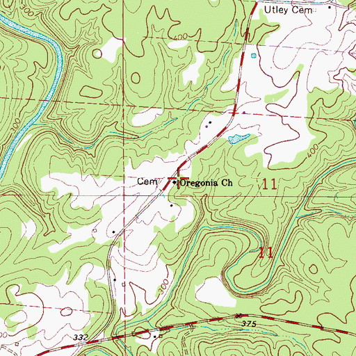 Topographic Map of Oregonia Baptist Church, AL