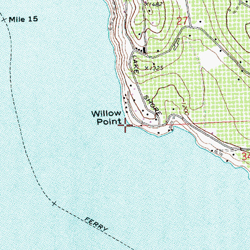 Topographic Map of Willow Point, WA